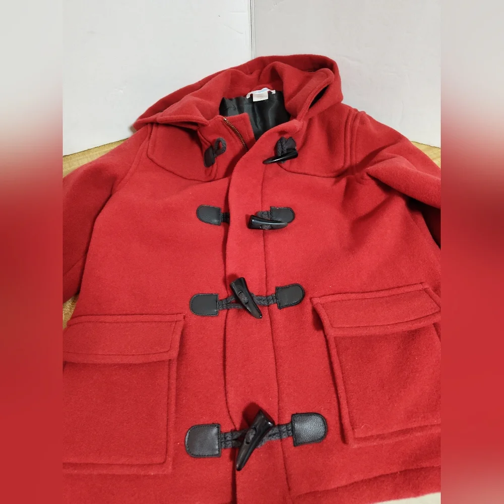 Janie And Jack Red Toggle Coat Sz 4-5 Excellent Condition Red Fun Warm Unisex